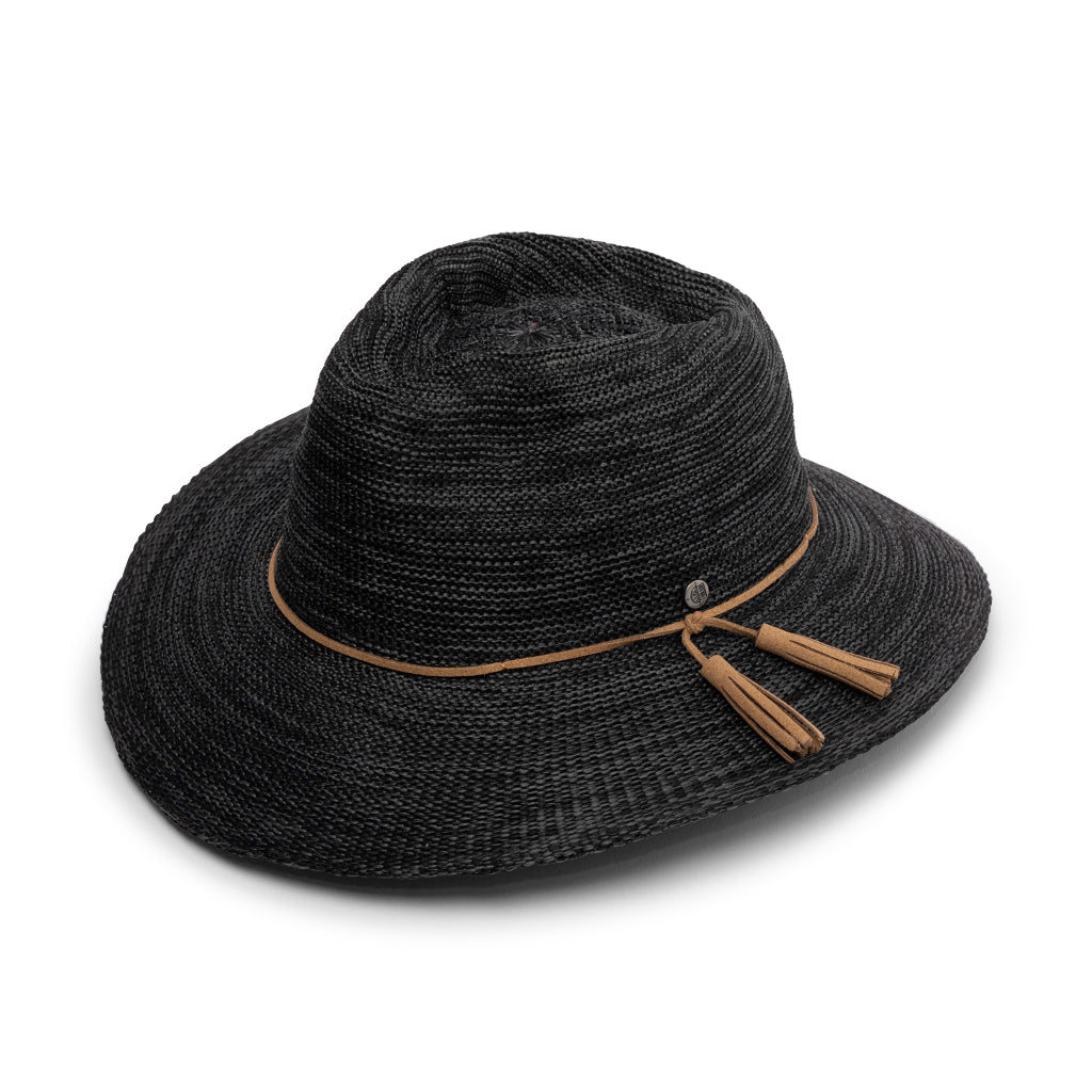 EV090 MIX BLACK 58CM (M/L) - CAROLINE FEDORA EV090 / Mixed Black / M/L (58cm)
