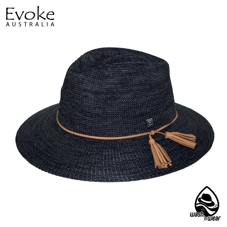 EV090 MIX BLACK 58CM (M/L) - CAROLINE FEDORA EV090 / Mixed Black / M/L (58cm)