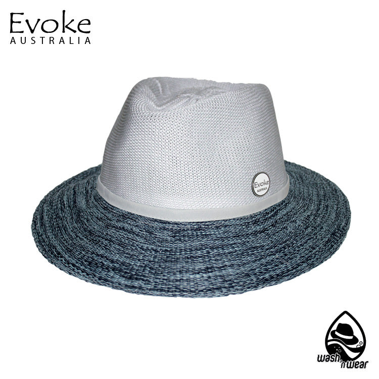 EV050 WHITE/LT BLUE - ASTON FEDORA (MAGNETISED) EV050 / White/Light Blue / Medium/Large