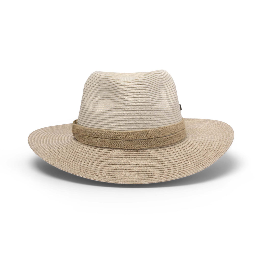 DH013 IVORY/MIX CAMEL - PARSLEY BAY FLEXIBRAID® FEDORA DH013 / M/L (58cm) Can be adjusted down 3cm
