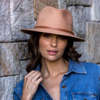 TM571 SAFFRON 58CM (M/L) - HAVANA SHORT BRIM FEDORA TM571 / Rust / M/L (58cm) Can be adjusted down 3cm
