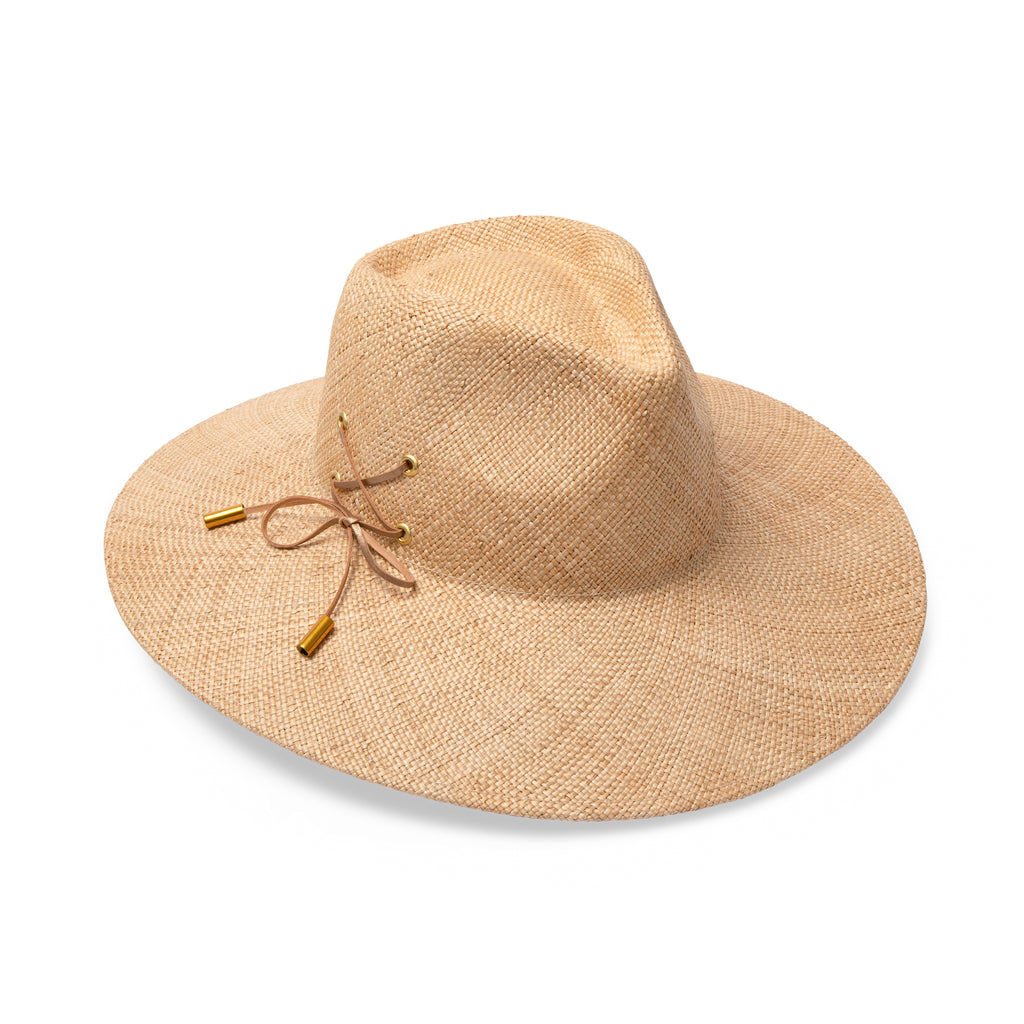TM580A NATURAL 58CM (M/L) - MADRID WIDE BRIM FEDORA TM580A / Natural / M/L (58cm) Can be adjusted down 3cm