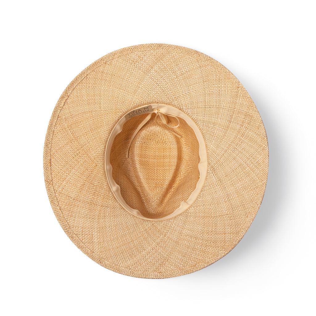 TM580A NATURAL 58CM (M/L) - MADRID WIDE BRIM FEDORA TM580A / Natural / M/L (58cm) Can be adjusted down 3cm