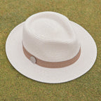 DH036 IVORY/DK TAUPE - PINEHURST GOLF FEDORA (MAGNETIC) DH036 / Ivory / L/XL (60cm) Can be adjusted down 3cm