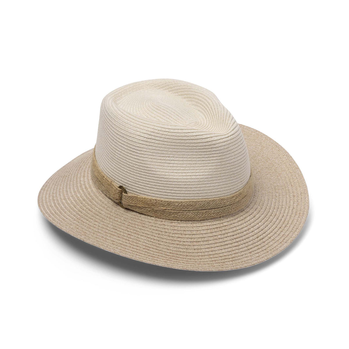 DH013 IVORY/MIX CAMEL - PARSLEY BAY FLEXIBRAID® FEDORA DH013 / S/M (56cm) Can be adjusted down 3cm