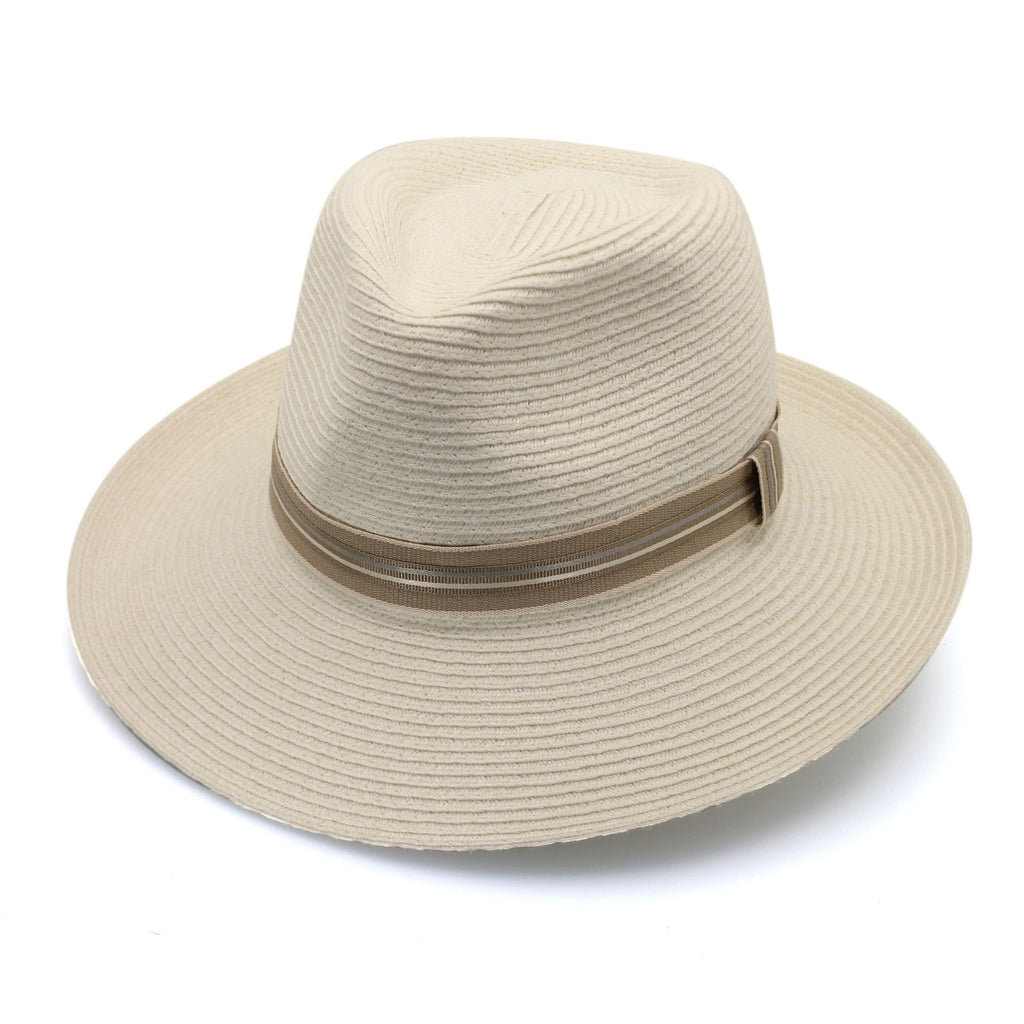 DH056 MIXED IVORY - BARRINGTON FLEXIBRAID® FEDORA DH056 / Mixed Ivory / S/M (56cm) Can be adjusted down 3cm
