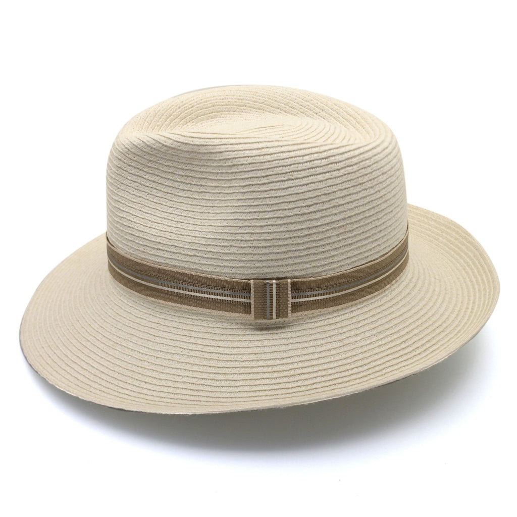 DH056 MIXED IVORY - BARRINGTON FLEXIBRAID® FEDORA DH056 / Mixed Ivory / S/M (56cm) Can be adjusted down 3cm