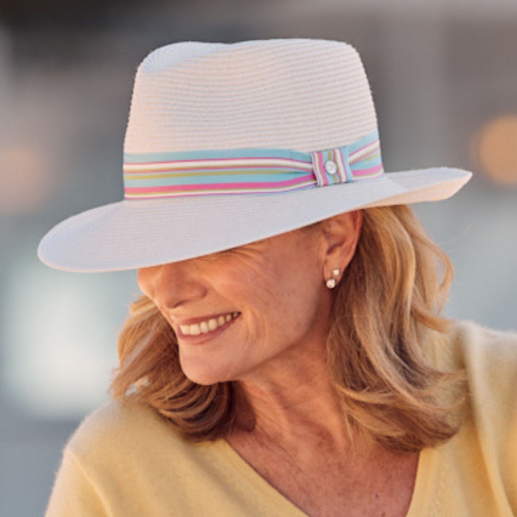 DH057 IVORY - PEREGIAN FLEXIBRAID® FEDORA (MAGNETIC) DH057 / Ivory / S/M (56cm) Can be adjusted down 3cm