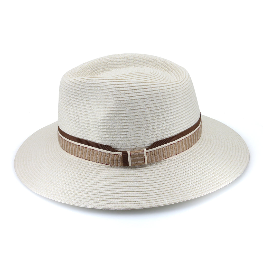 TM596 IVORY/EARTH 58CM (M/L) - VENETO FEDORA TM596 / Ivory/Earth / M/L (58cm) Can be adjusted down 3cm
