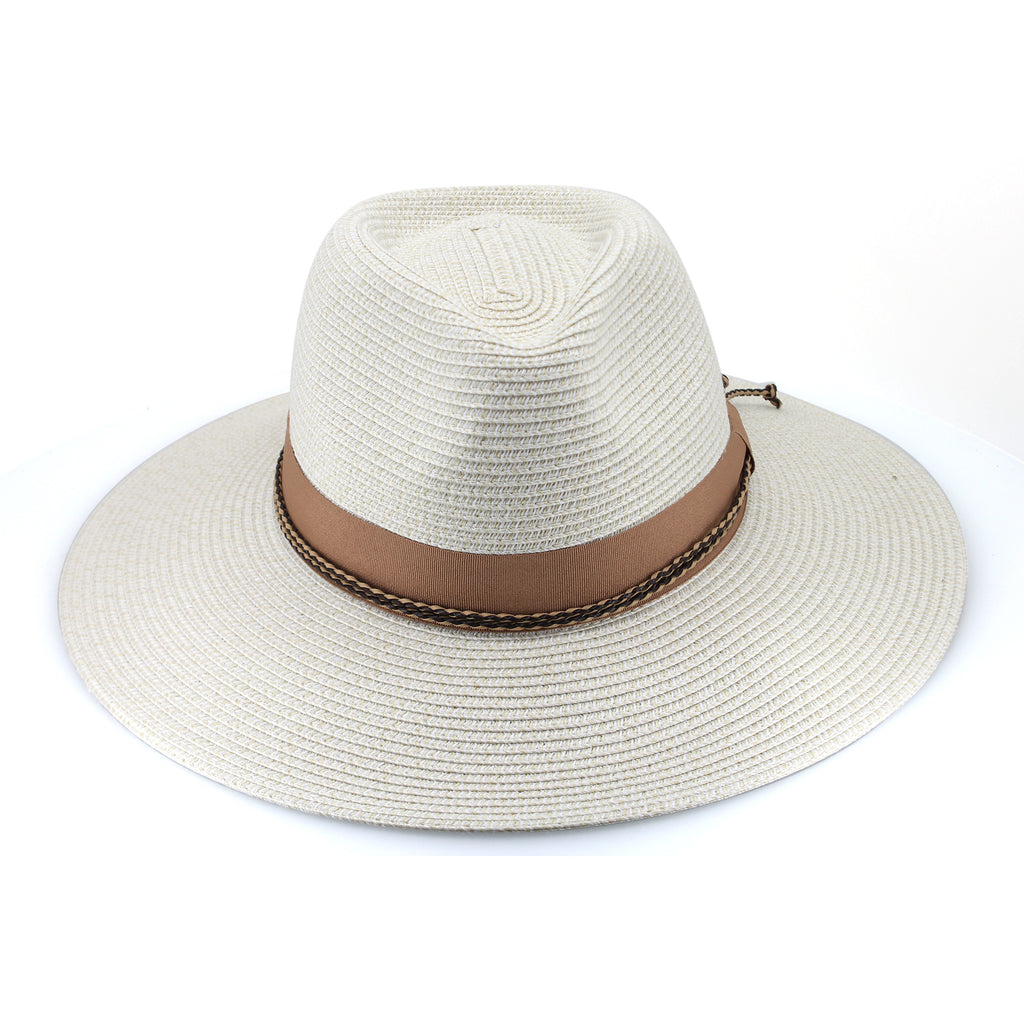 TM599 IVORY/NUTMEG - BAHAMA FEDORA TM599 / Ivory/Nutmeg / M/L (58cm) Can be adjusted down 3cm