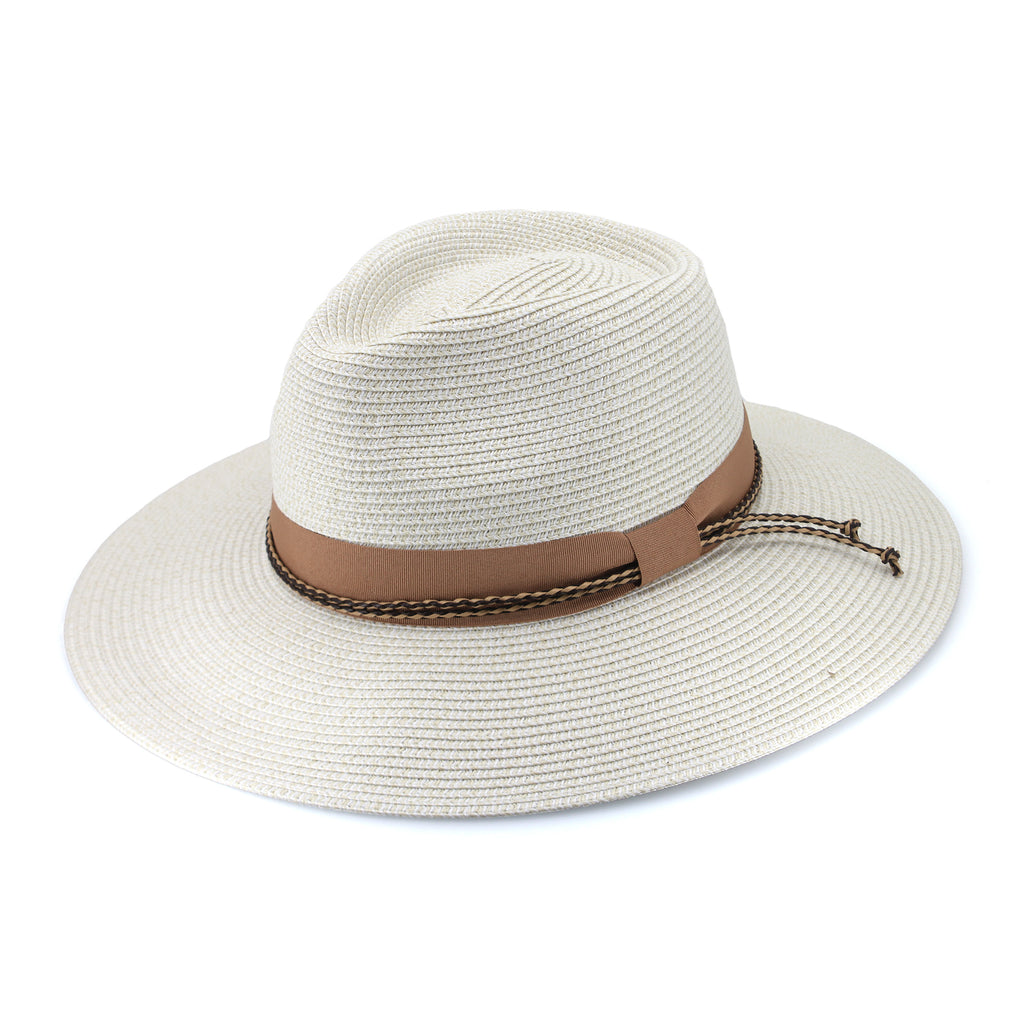 TM599 IVORY/NUTMEG - BAHAMA FEDORA TM599 / Ivory/Nutmeg / M/L (58cm) Can be adjusted down 3cm