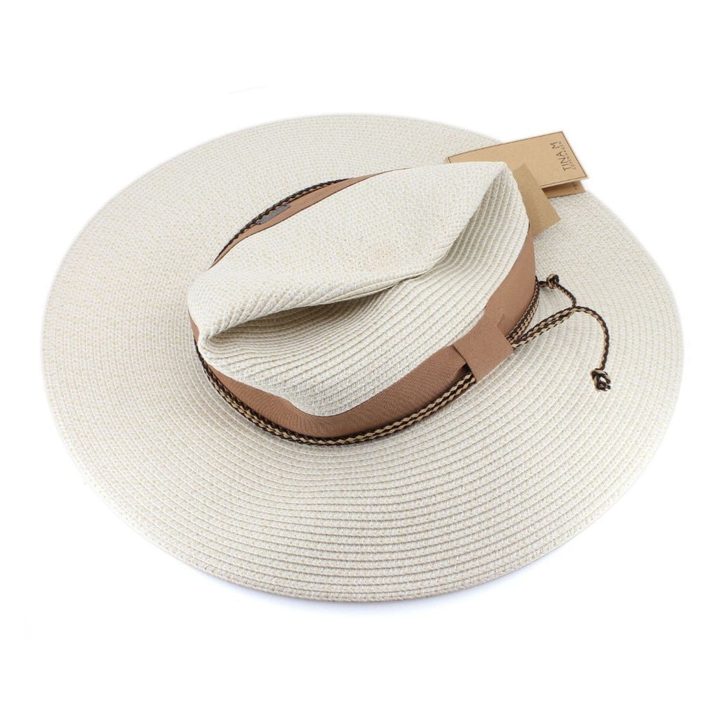 TM599 IVORY/NUTMEG - BAHAMA FEDORA TM599 / Ivory/Nutmeg / M/L (58cm) Can be adjusted down 3cm