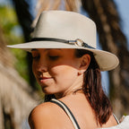 TM691 IVORY 58CM (M/L) - CORDOBA FEDORA TM691 / Ivory / M/L (58cm) Can be adjusted down 3cm
