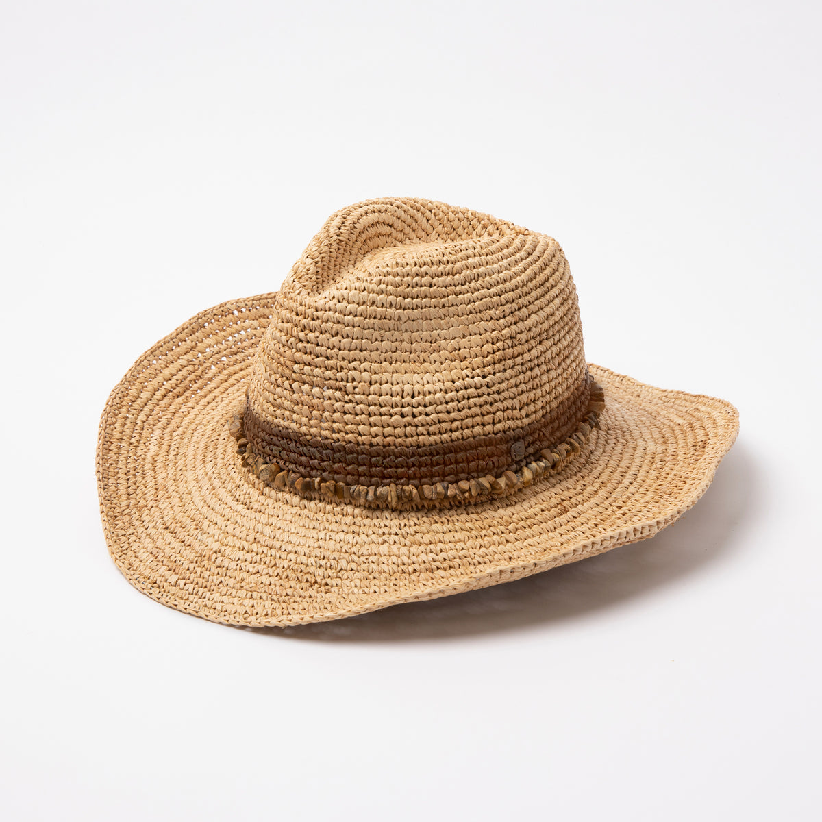 Castaway Raffia Cowboy - Natural/Chocolate