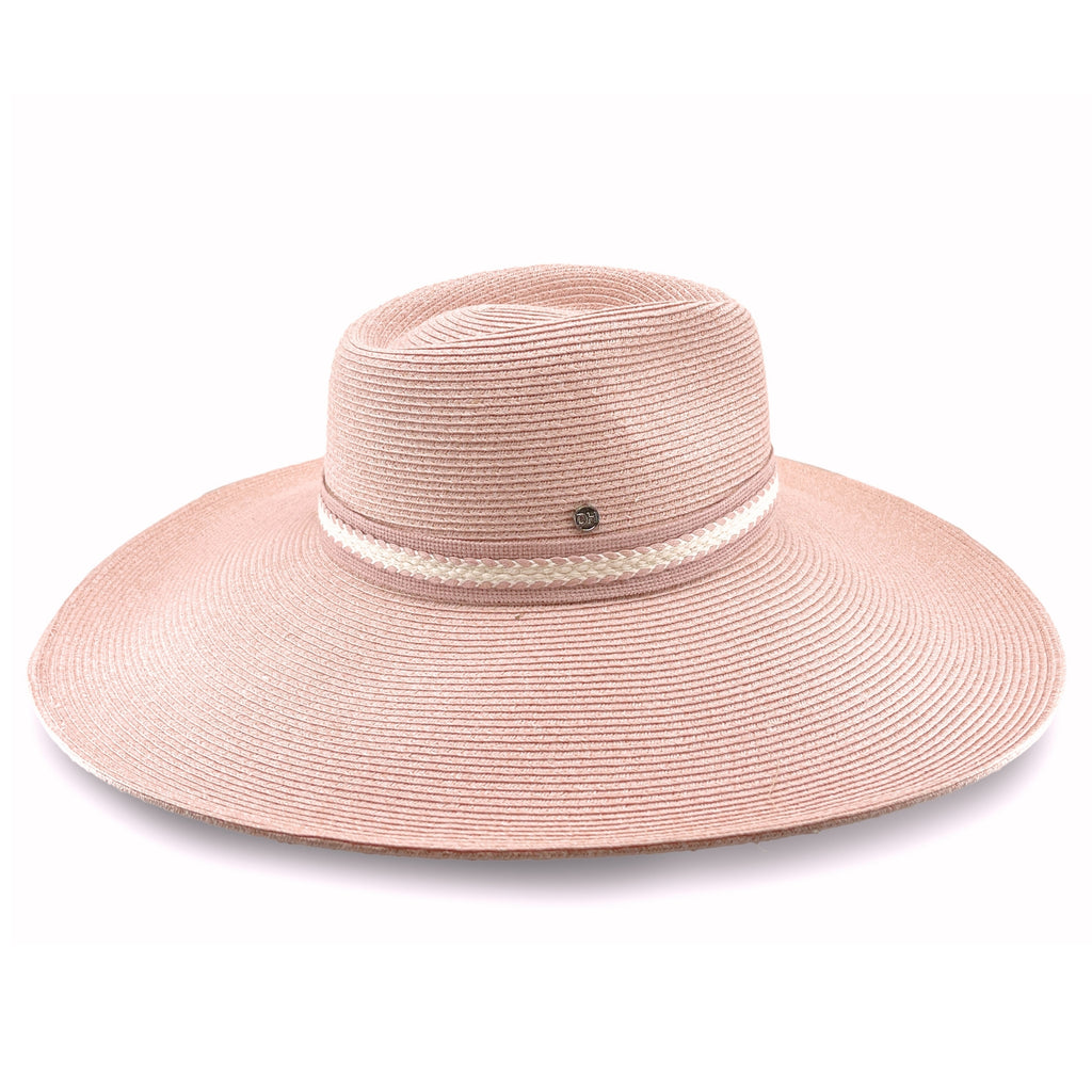 Peony Wide Brim Fedora - Blush