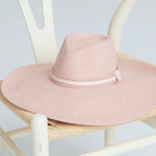 Peony Wide Brim Fedora - Blush