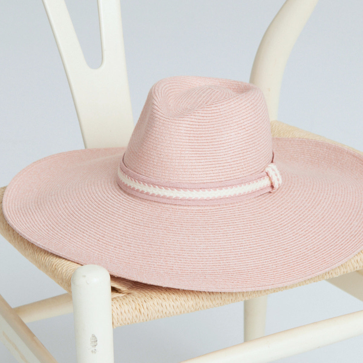 Peony Wide Brim Fedora - Blush