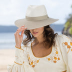 Kristina Flexibraid® Fedora - Mixed Ivory/Khaki